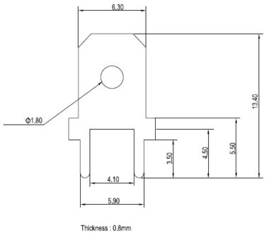 SM TE F6110-6,3*0,8 PCB